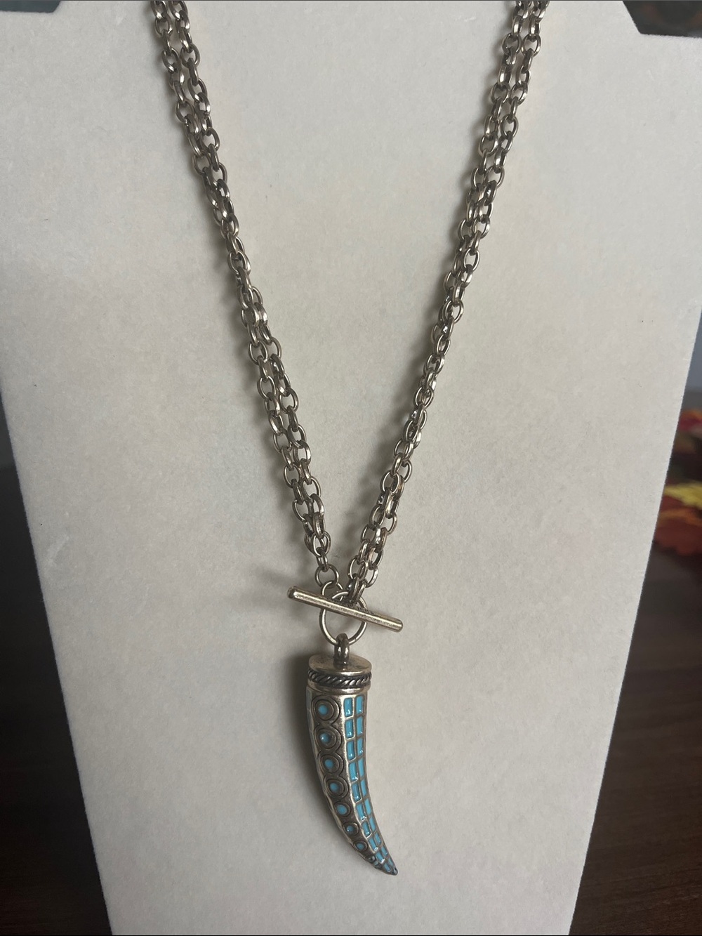 Cookie Lee Gold-Tone Turquoise Horn Pendant Necklace